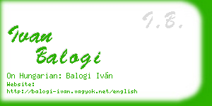 ivan balogi business card