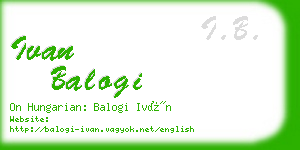 ivan balogi business card